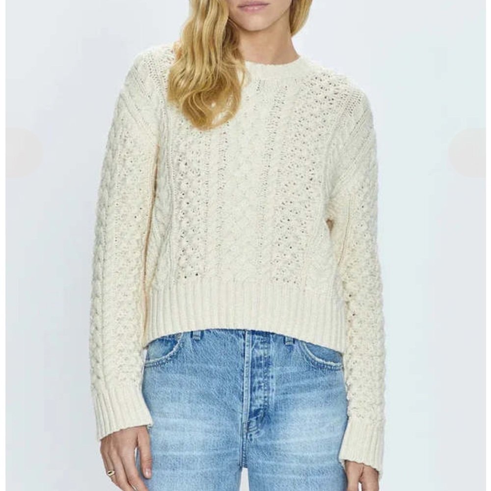 Pistola Quinn Cream Cable Knit Sweater